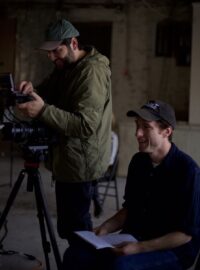 Grady and Mike on set